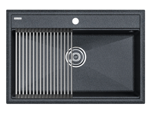 Кухонная мойка + коландер Paulmark PM117551-DG+R375-BS 75х51 цвет графит